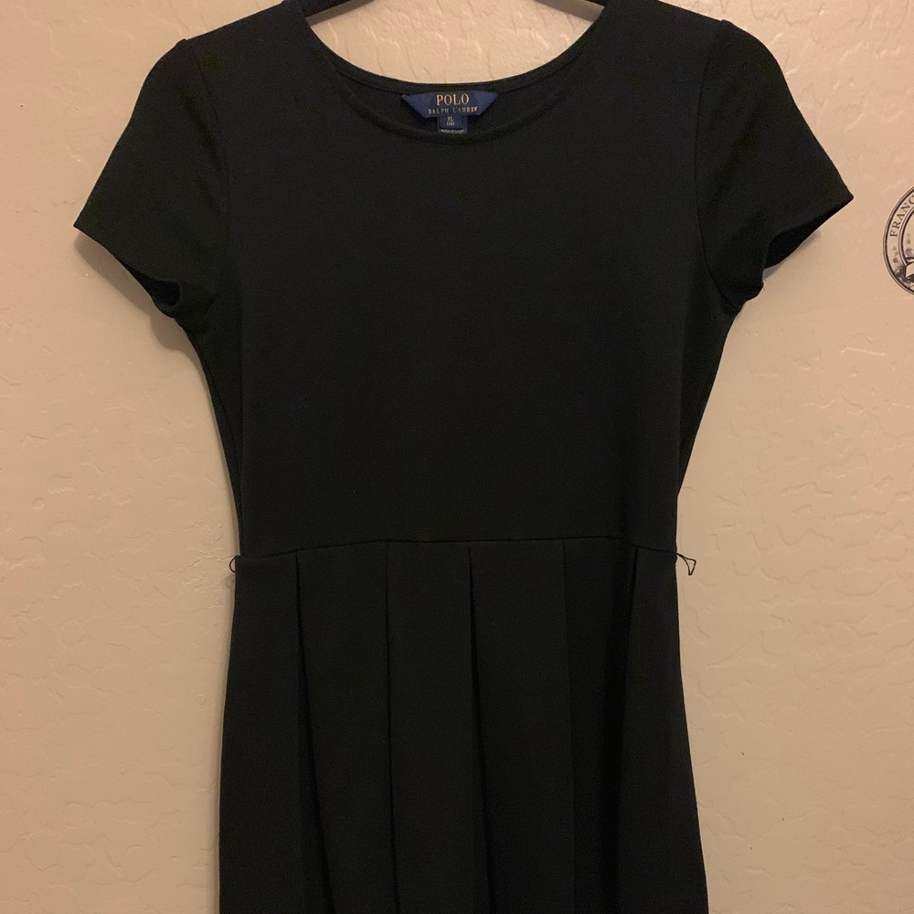 Black polo Ralph Lauren dress with red belt